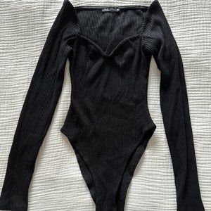 Zara Black Long Sleeve Bodysuit